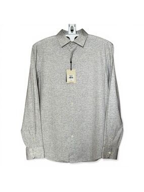 BUGATCHI NWT OoohCotton Tech 8-Way Stretch Shirt Zinc Grey L